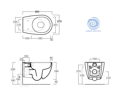 Чаша унитаза подвесная Simas VI 18 VERT bia цвет белый без сиденья безободковая каскадный смыв